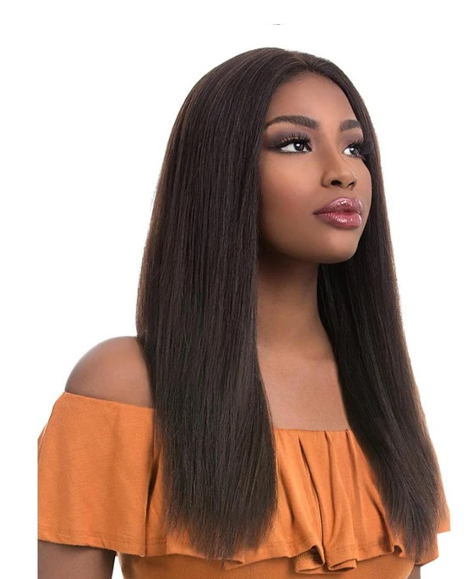 SENSATIONNEL/LH NATURAL STRAIGHT 4"2A FULL HAND-TIED SWISS LACE WIG